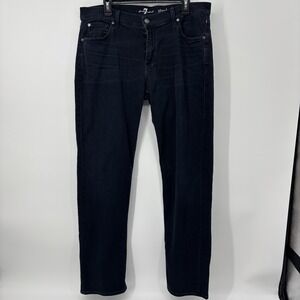 7 For All Mankind Jeans Men's Standard Size 36x33 Denim Dark Wash Straight Leg